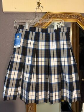 Classic Black A-Line School Skirt with Buttoned Waistband